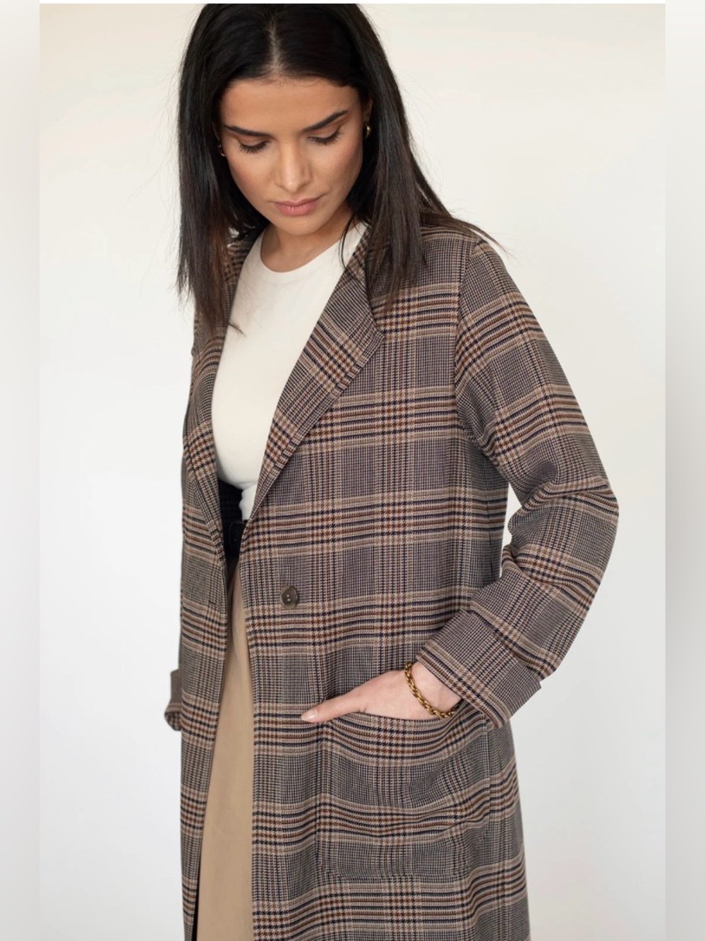Rebecca King Kensington Plaid Coat S